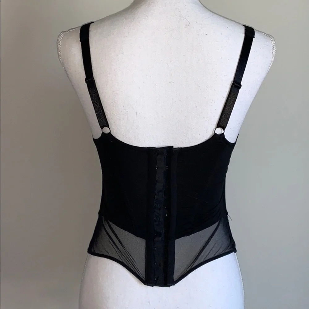 Mesh Rosette Floral Bustier Corset